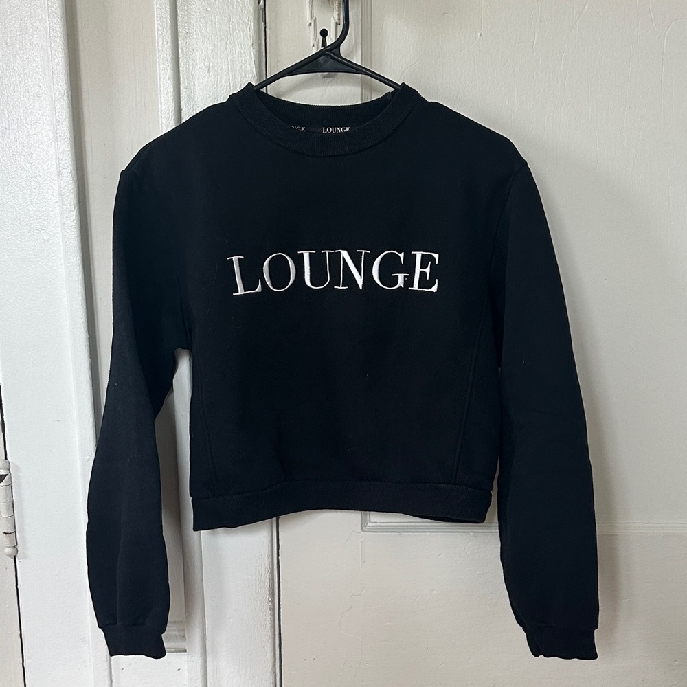 Lounge Black Cropped Sweatshirt